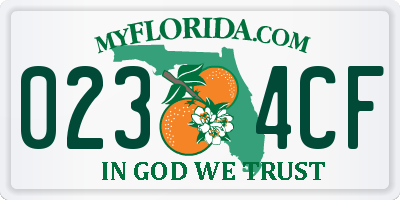 FL license plate 0234CF