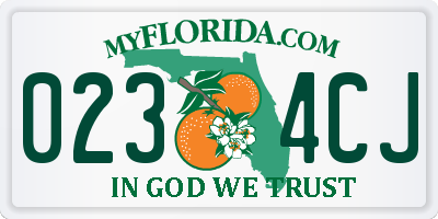 FL license plate 0234CJ