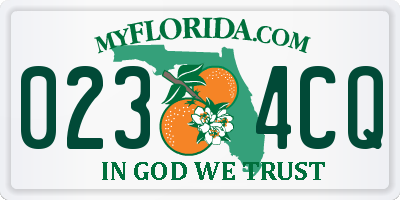 FL license plate 0234CQ