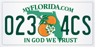 FL license plate 0234CS