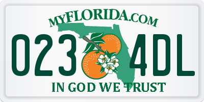 FL license plate 0234DL
