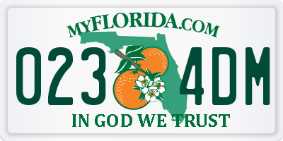 FL license plate 0234DM