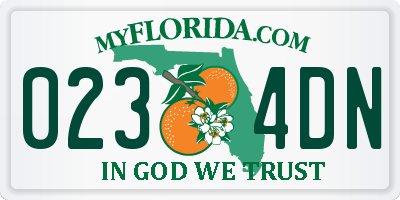 FL license plate 0234DN