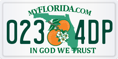 FL license plate 0234DP
