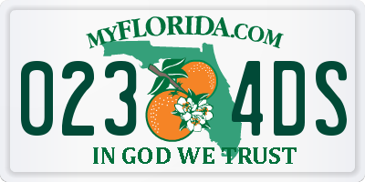 FL license plate 0234DS
