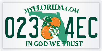 FL license plate 0234EC