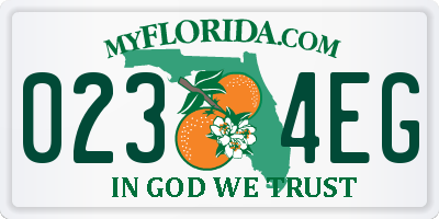 FL license plate 0234EG