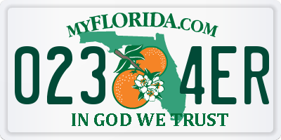 FL license plate 0234ER