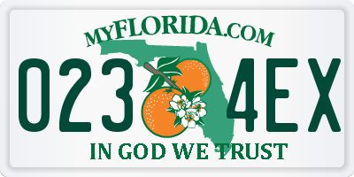 FL license plate 0234EX