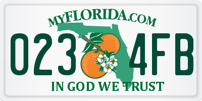 FL license plate 0234FB