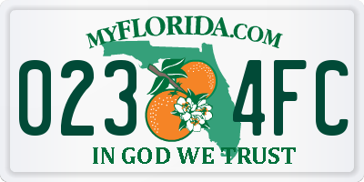 FL license plate 0234FC