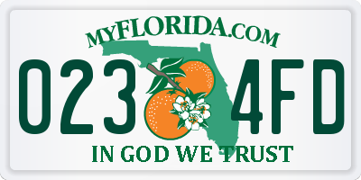 FL license plate 0234FD