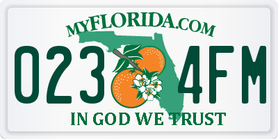 FL license plate 0234FM