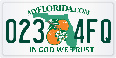FL license plate 0234FQ