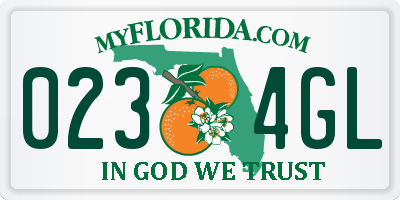 FL license plate 0234GL