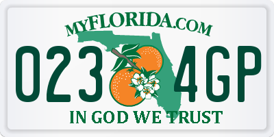 FL license plate 0234GP