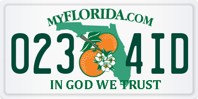 FL license plate 0234ID
