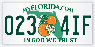 FL license plate 0234IF