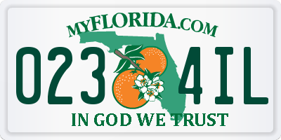 FL license plate 0234IL