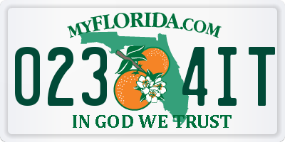 FL license plate 0234IT