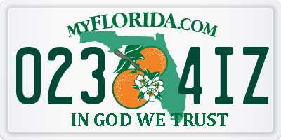 FL license plate 0234IZ