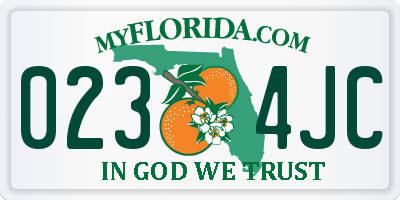 FL license plate 0234JC
