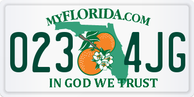 FL license plate 0234JG