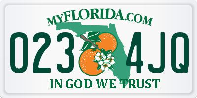 FL license plate 0234JQ