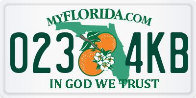 FL license plate 0234KB