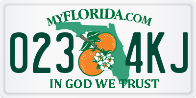 FL license plate 0234KJ