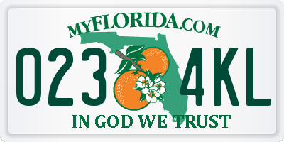 FL license plate 0234KL