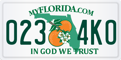 FL license plate 0234KO