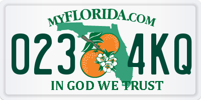 FL license plate 0234KQ