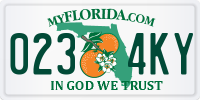 FL license plate 0234KY