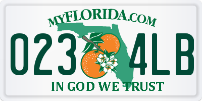 FL license plate 0234LB
