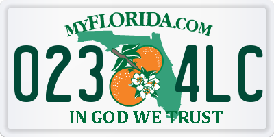 FL license plate 0234LC