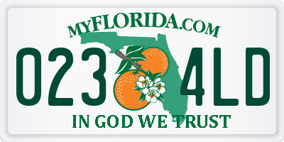 FL license plate 0234LD