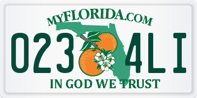 FL license plate 0234LI