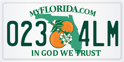 FL license plate 0234LM