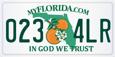 FL license plate 0234LR