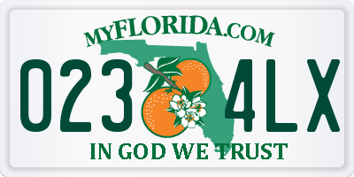 FL license plate 0234LX
