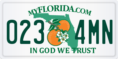 FL license plate 0234MN