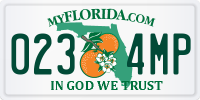 FL license plate 0234MP