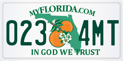FL license plate 0234MT