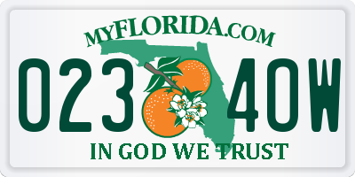 FL license plate 0234OW