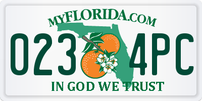 FL license plate 0234PC