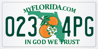 FL license plate 0234PG