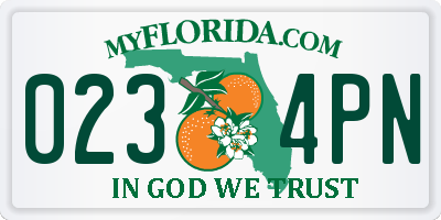 FL license plate 0234PN