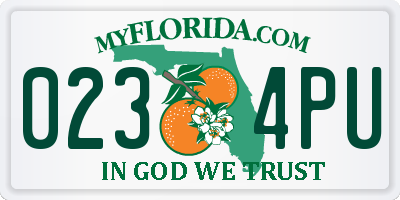 FL license plate 0234PU