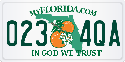 FL license plate 0234QA